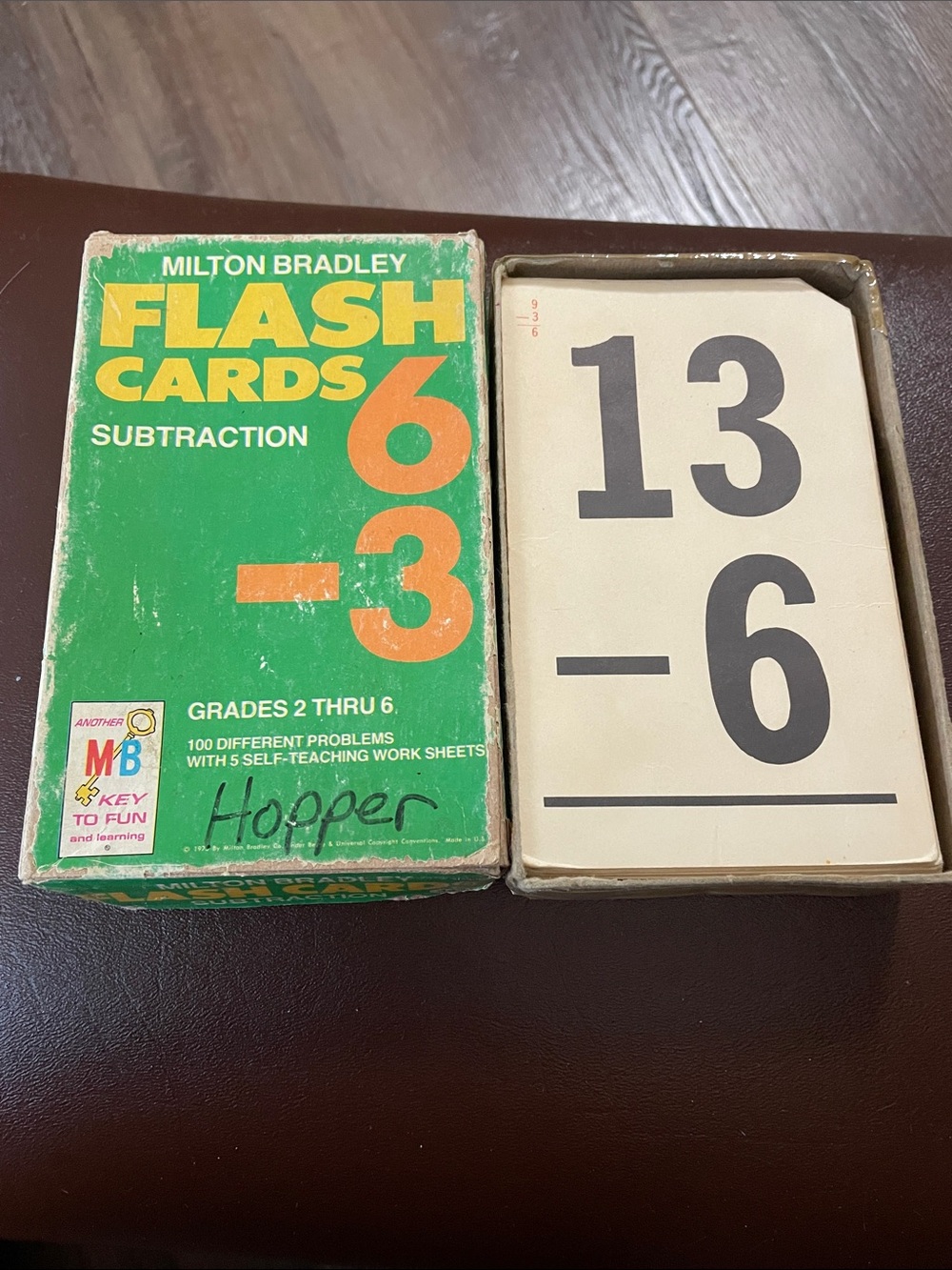 VTG Milton Bradley Subtraction Flash Cards